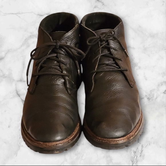 Men Vintage Leather Black Ankle Boots By Lacoste Size 11.5 main image 11